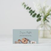 Waldtiere Dusty Blue Babyshower Begleitkarte (Stehend Vorderseite)