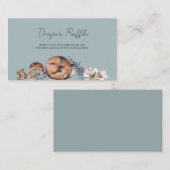Waldtiere Dusty Blue Babyshower Begleitkarte (Vorne/Hinten)