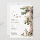 Waldtiere | Ein Junge! Babyparty Einladung (Vorderseite)