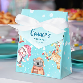 Waldtiere Elegantes Winter Baby Shower Party Geschenkschachtel