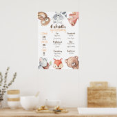 Waldtiere erste Geburtstagskarte Poster (Küche)