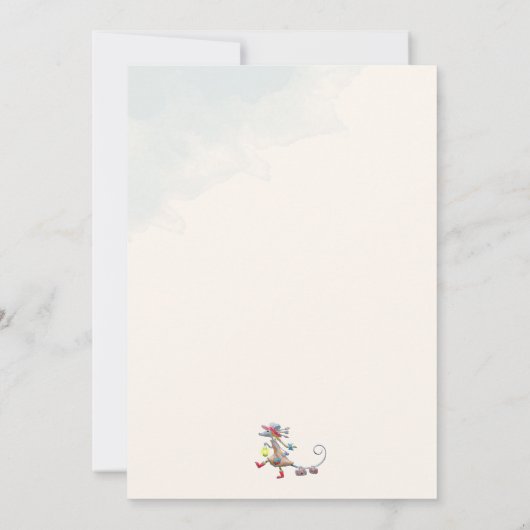 Waldtiere erstes Jahr Geburtstag Einladung (Rückseite)