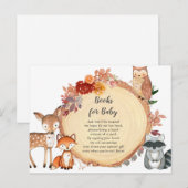 Waldtiere fallen Floral Watercolor Babybuch Postkarte (Vorne/Hinten)