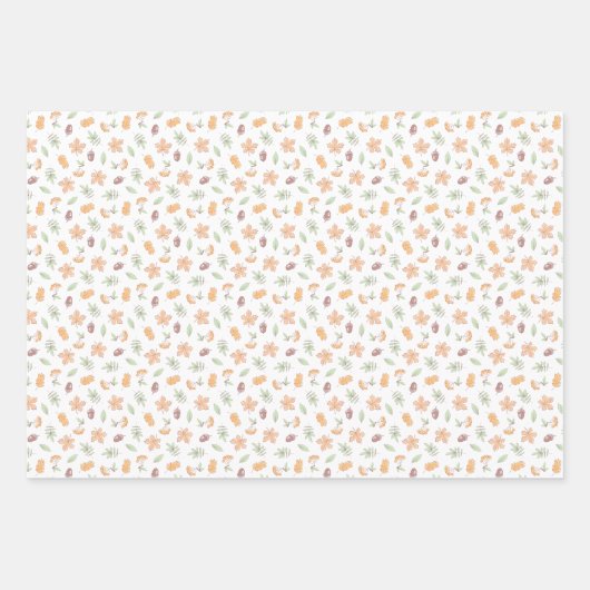 Waldtiere fallen geschenkpapier set (Vorderseite)