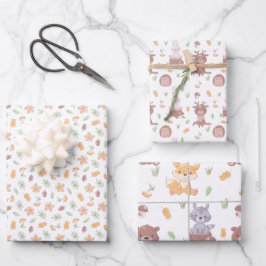 Waldtiere fallen geschenkpapier set