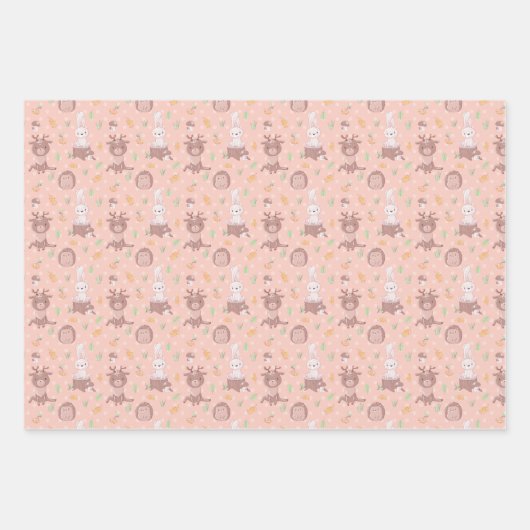 Waldtiere fallen geschenkpapier set (Vorderseite 2)