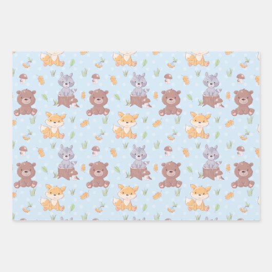 Waldtiere fallen geschenkpapier set (Vorderseite 3)