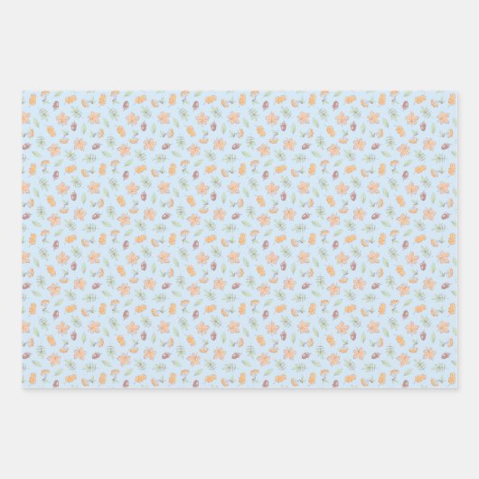 Waldtiere fallen geschenkpapier set (Vorderseite)