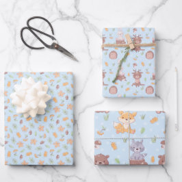 Waldtiere fallen geschenkpapier set
