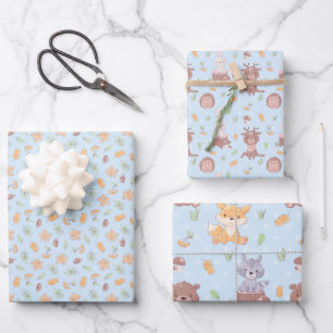 Waldtiere fallen geschenkpapier set