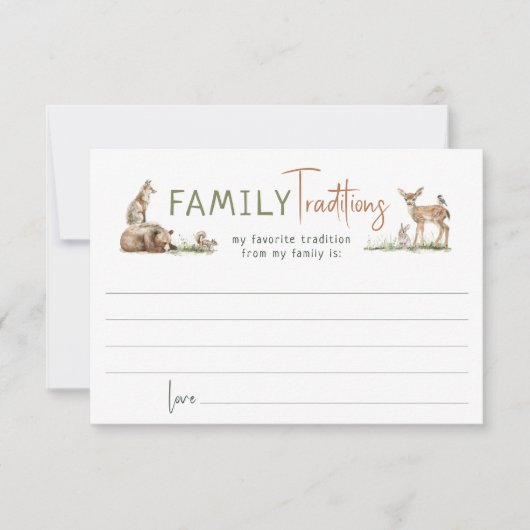 Waldtiere Familientradition Karte (Vorderseite)