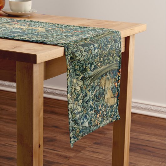 WALDTIERE Fasan, Fox, Macht, grüne Blüte Kurzer Tischläufer (Beispiel)