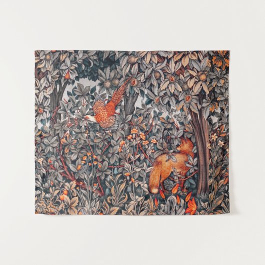 WALDTIERE Fasan, Rotfuchs, Graublüter Wandteppich (Vorderseite (Horizontal))