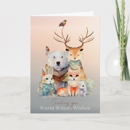 Waldtiere feiertagskarte (Vorderseite)