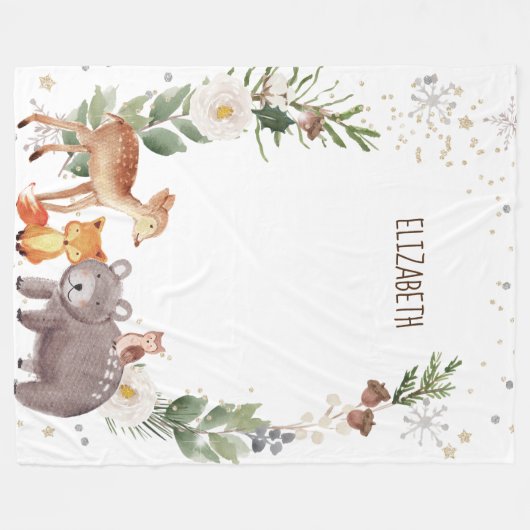 Waldtiere Fleecedecke (Vorderseite (Horizontal))
