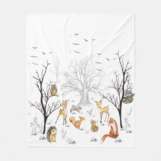 Waldtiere Fleecedecke (Vorderseite)