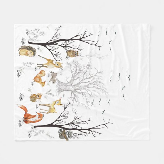 Waldtiere Fleecedecke (Vorderseite (Horizontal))