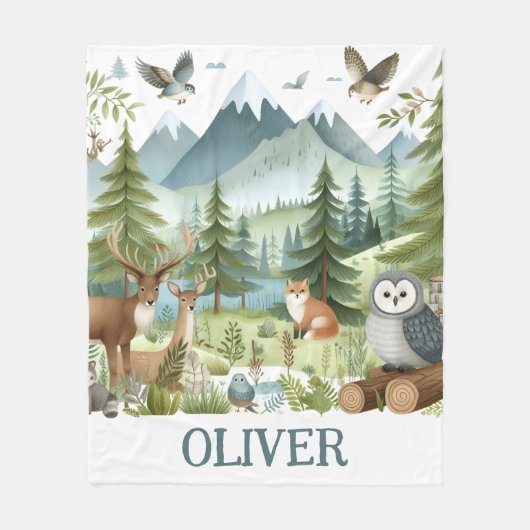 Waldtiere Fleecedecke (Vorderseite)