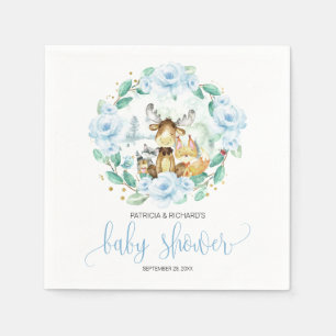 Waldtiere Florale Grünpflanzen Babyparty Serviette