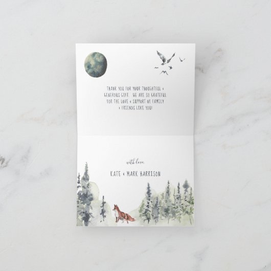 Waldtiere | Forest Baby Shower Danke (Innenseite)