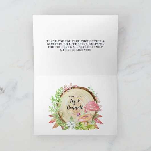 Waldtiere | Forest Baby Shower Danke (Innenseite)