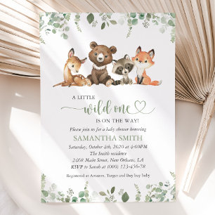 Waldtiere, Forst, Wilder, Babyparty Einladung