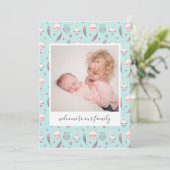 Waldtiere Foto Geburtskarte (Stehend Vorderseite)