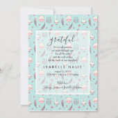 Waldtiere Foto Geburtskarte (Rückseite)