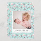 Waldtiere Foto Geburtskarte (Vorne/Hinten)