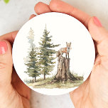 Waldtiere | Fox Baby Shower Runder Pappuntersetzer<br><div class="desc">Einführung in unsere Waldlandtiere | Fuchs Baby Dusche Rundpapier Untersetzer - perfekt für eine niedliche und skurrile Feier! Mit einem Wasserfarbenwaldmotiv mit einem hübschen Fuchs auf einem Holzgeländer ist es ideal für eine geschlechtsneutrale Dusche. Dieses böhmisch inspirierte Design Set eine süße und schlichte Szene mit seiner natürlichen Landschaft von grünen...</div>