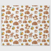 Waldtiere Fox Dee Kindergeburtstag Geschenkpapier (Flach)