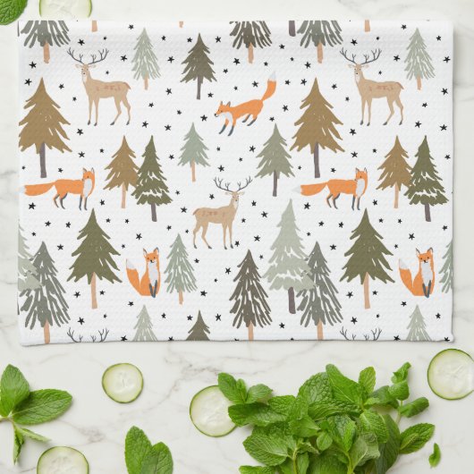 Waldtiere Fox  Geschirrtuch (Gefaltet)