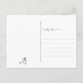 Waldtiere Fox Kaninchen-Blume Postkarte (Rückseite)