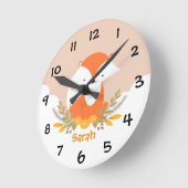 Waldtiere Fox Kids Kinderzimmer Wall Clock Runde Wanduhr (Winkel)