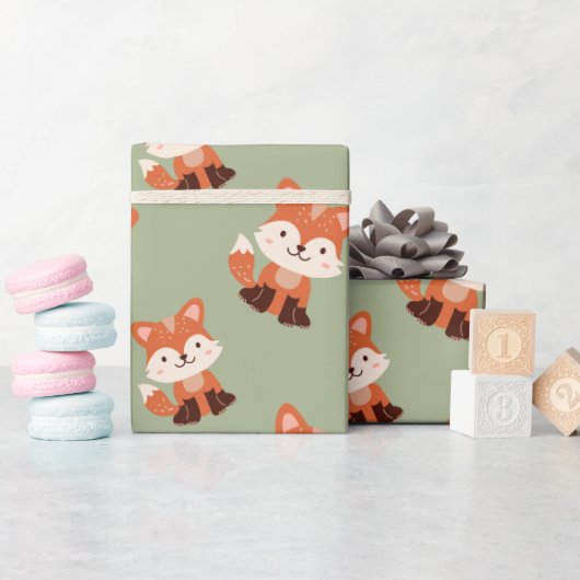 Waldtiere Fox-Kindergeburtstag Geschenkpapier (Babyparty)