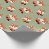 Waldtiere Fox-Kindergeburtstag  Geschenkpapier (Ecke)