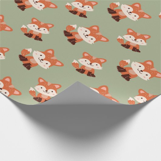 Waldtiere Fox-Kindergeburtstag Geschenkpapier (Ecke)