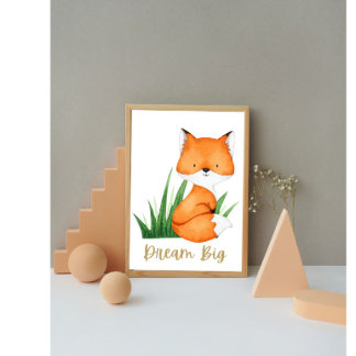 Waldtiere Fox Kinderzimmer Poster