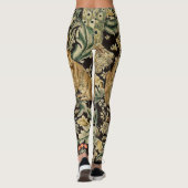 WALDTIERE, FOX, PEACOCK, HARE IN GRÜNEN BLUMEN LEGGINGS (Rückseite)