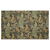WALDTIERE, FOX, PEACOCK, HARE IN GRÜNEN BLUMEN STOFF (Fat Quarter (45,7 x 55,9 cm))