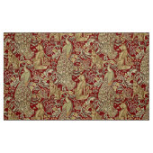 WALDTIERE, FOX, PEACOCK, HARE IN ROTEN BLUMEN STOFF (Fat Quarter (45,7 x 55,9 cm))