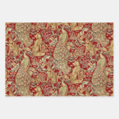 WALDTIERE, FOX, PEACOCK, HARE, ROTE GELBE BLUME GESCHENKPAPIER SET (Vorderseite 3)