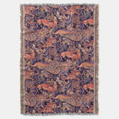 WALDTIERE, FOX, PEACOCK, HARTPINK BLAU DECKE (Vorderseite Vertikal)