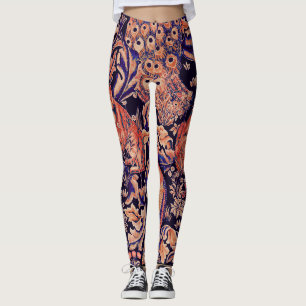 WALDTIERE, FOX, PEACOCK, HARTPINK BLUE FLORAL LEGGINGS