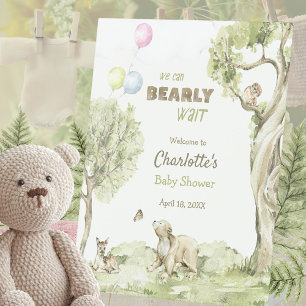 Waldtiere Freunde Kaum Erwartet Baby-Party Sockelschild