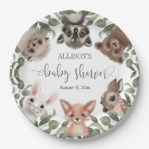 Waldtiere Freunde von Waldtieren Babydusche Pappteller