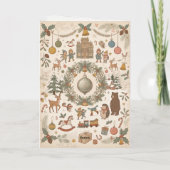 Waldtiere Frohe Weihnachtskarte Karte (Rückseite)