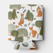 Waldtiere: Füchse, Vogelmuster Dosenkühler (Rückseite)