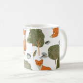 Waldtiere: Füchse, Vogelmuster Kaffeetasse (VorderseiteRechts)