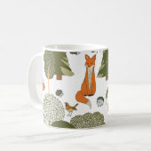Waldtiere: Füchse, Vogelmuster Kaffeetasse (Vorderseite Links)